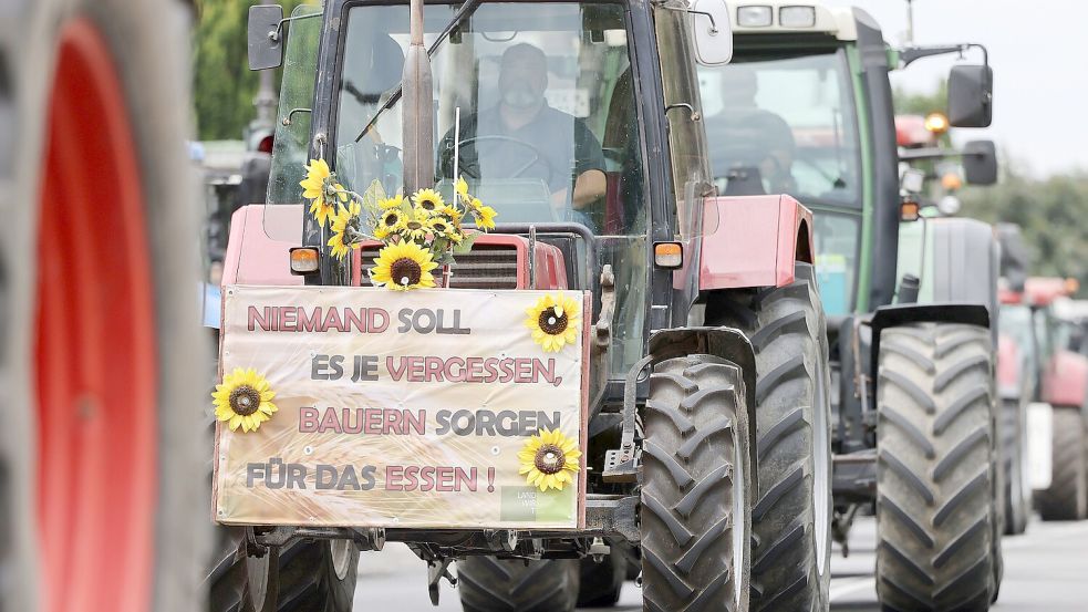 Bauern auf Protestfahrt: Die Unzufriedenheit mit der Bundesregierung ist groß. Foto: Berg/dpa