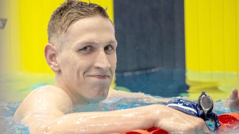 Steht bei der Schwimm-WM über 200 Meter Brust im Halbfinale: Lukas Märtens. Foto: Andreas Gora/dpa