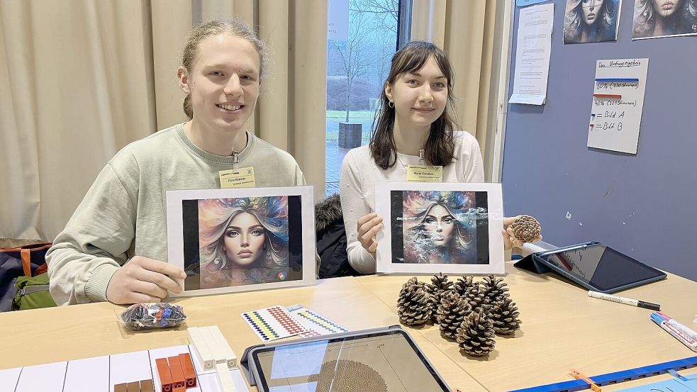 Beweisen Schönheit mathematisch: Finn Kramer und Marie Claaßen. Foto: Schuurman