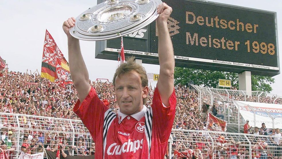 Im Mai 1998 gewann Andreas Brehme mit Aufsteiger Kaiserslautern sensationell die Deutsche Meisterschaft. Foto: imago/Pressefoto Baumann