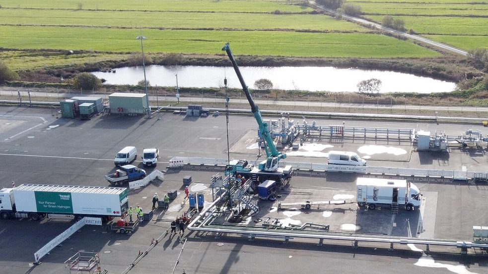 Die Wasserstoff-Testkaverne am Rande des Kavernenfeldes. Foto: Storag Etzel