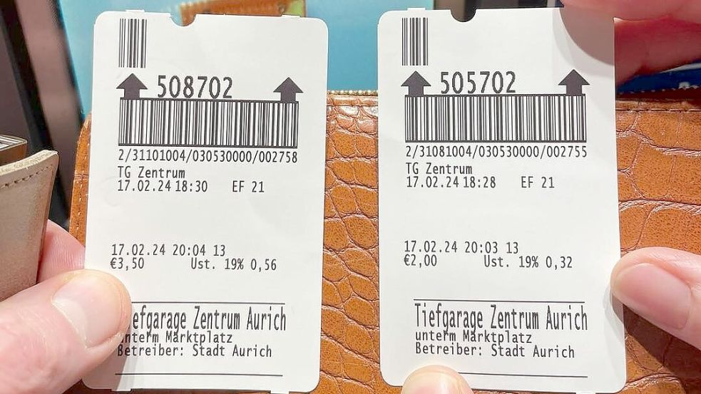 Teure Minute? Die beiden Parktickets. Foto: privat