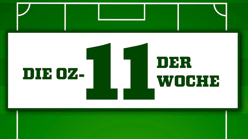 In der „Elf der Woche“ steht diesmal auch ein Spieler aus der Ostfrieslandliga. Grafik: Will