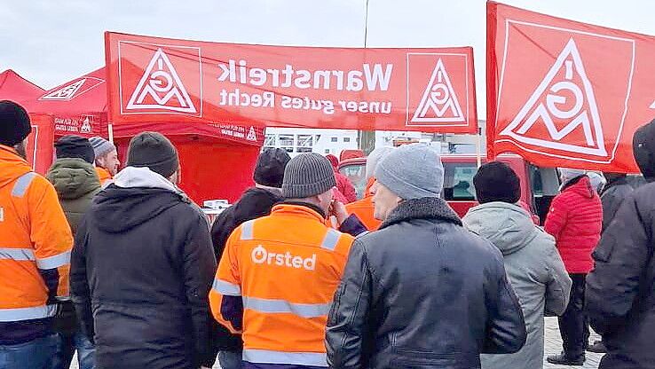 Die Verhandlungsrunde bei Ørsted am Mittwoch wurde bereits nach einer Stunde wieder beendet. Foto: IG Metall Emden