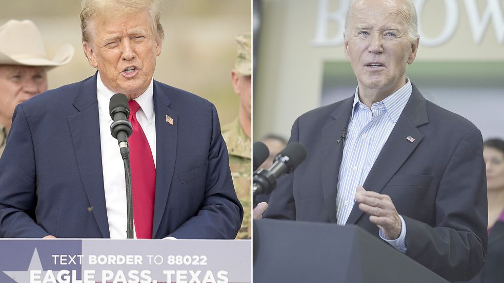 Biden und Trump an Grenze zu Mexiko Foto: picture alliance/dpa/AP/Eric Gay/Evan Vucci