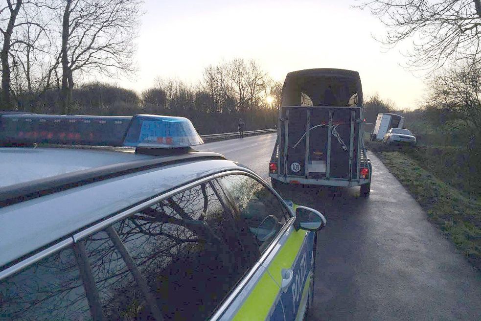 Das Pferd wurde mit einem anderen Anhänger zum Tierarzt gefahren. Bild: Mohr