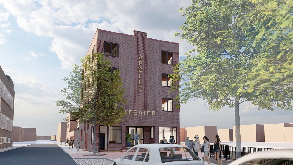 Im ehemaligen Apollo-Theater soll es ein gastronomisches Angebot sowie Wohnungen geben. Grafik: Archiv