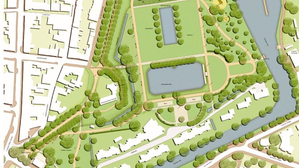 Das Parkgelände Schwanenteich soll aufgewertet werden. Grafik: Archiv