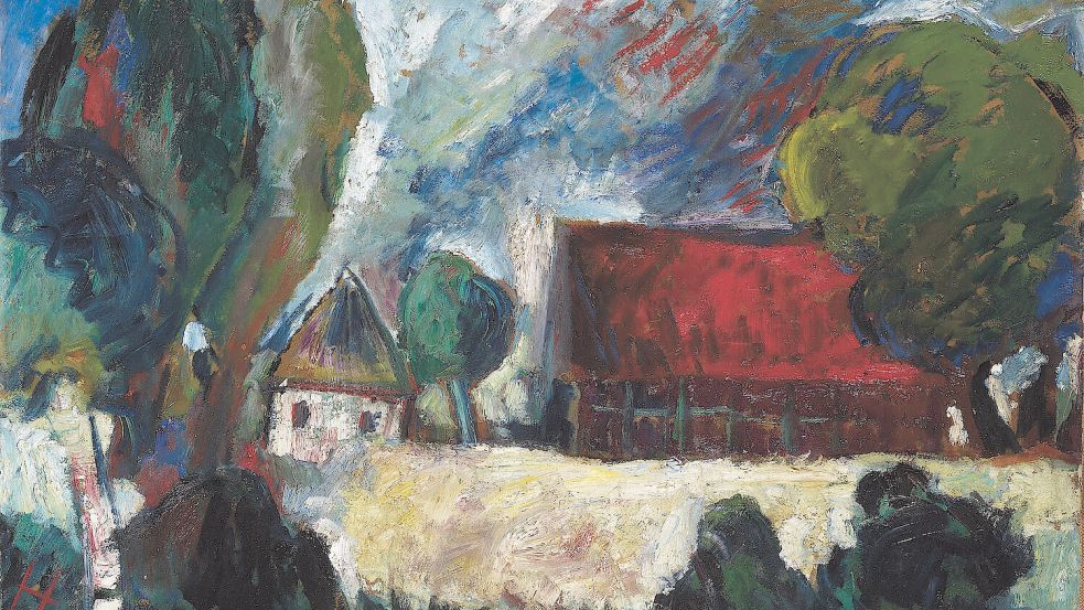 Erdenschwer und nördlich: Bernhard Hoetger, Worpsweder Landschaft, 1923/24, Öl auf Leinwand, Privatbesitz. Foto: © Kunsthaus Lempertz. © Fuis Photographie, Köln