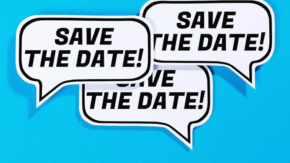 Sprechblase der Dringlichkeit: „Save the date“ hat die Alltagssprache längst erobert. Foto: IMAGO/Aviation-Stock