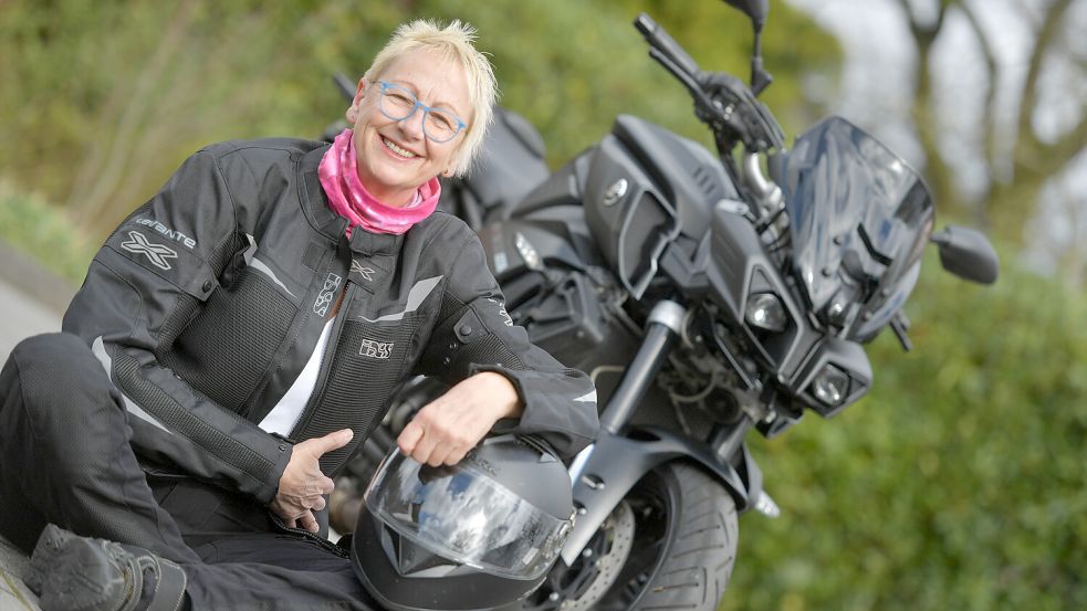 Angelika Janßen-Harms fährt gern Motorrad. Foto: Ortgies