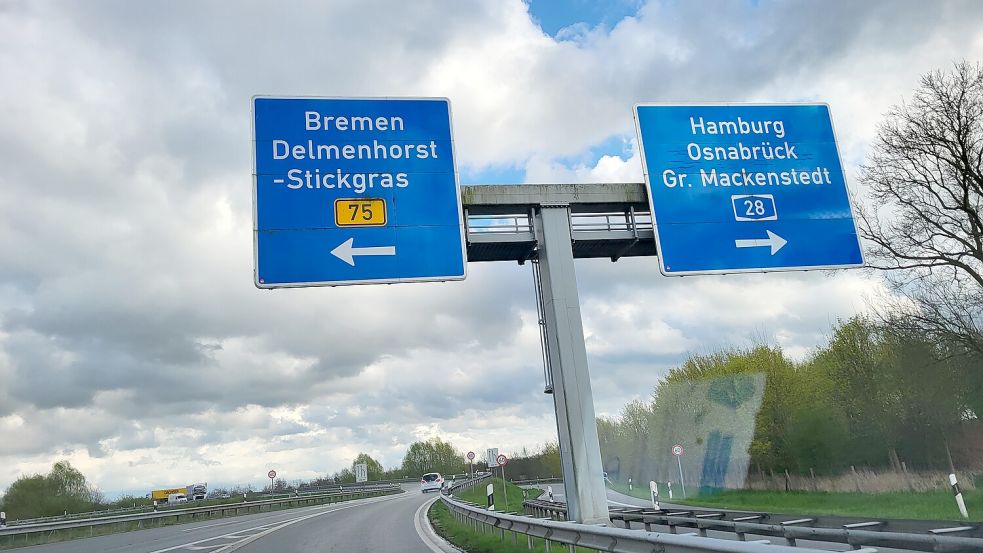 Die B75 verbindet Delmenhorst und Bremen. Foto: Jonas Altwein