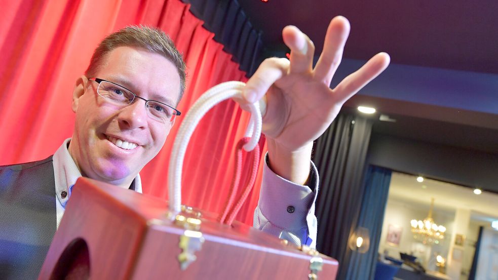 Wo ist nur das Seil geblieben? Noch hat Andreas Reichert es am Wickel. Foto: Ortgies