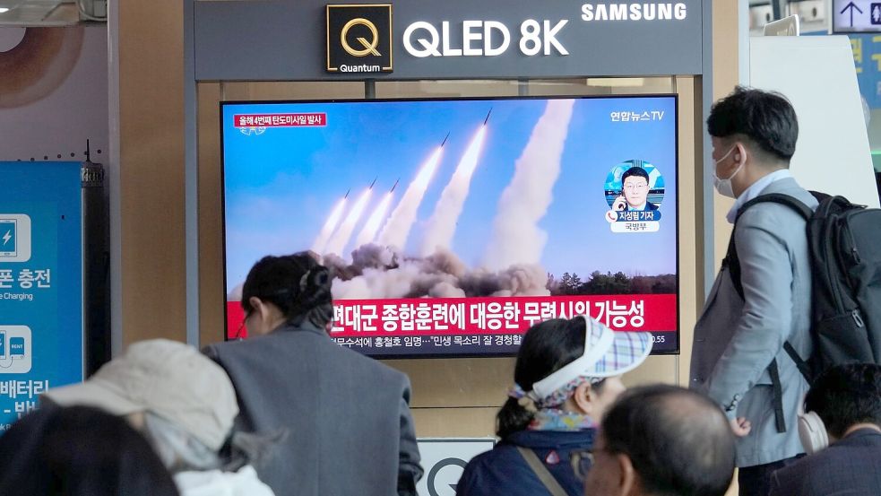 Nordkorea hat seit Beginn 2022 den Umfang seiner Waffentests einschließlich der Erprobung atomwaffenfähiger Raketen erheblich erhöht. Foto: Ahn Young-joon/AP/dpa