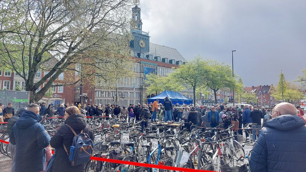 Nach einem kurzen Schauer gegen 11 Uhr wurde es bei der Versteigerung dann noch richtig sonnig. Viele Interessierte lockte das Spektakel an.