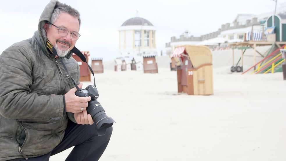 Seine Kamera hat Haiko Spottke im Urlaub immer dabei – natürlich auch auf Borkum. Foto: Ferber