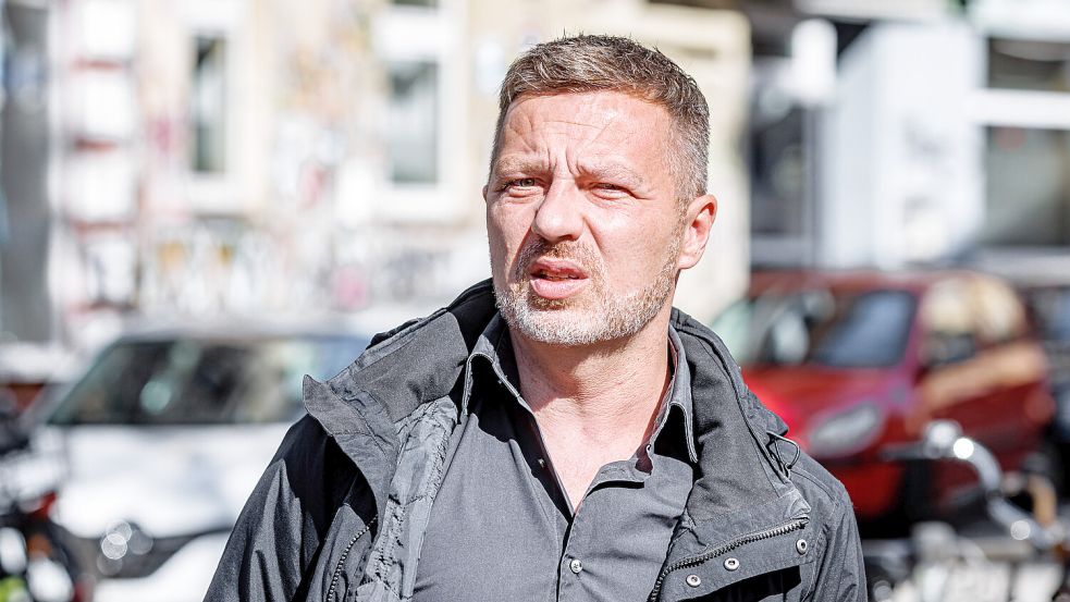 Sascha Bartz bei seiner Vorstellung als neue Nachtbeauftragter auf St. Pauli. Foto: dpa