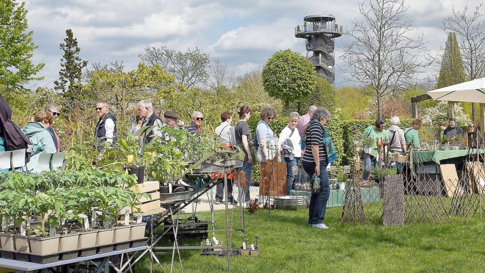 Im Park der Gärten ist ein Pflanzen- und Gartenflohmarkt. Foto: Park der Gärten