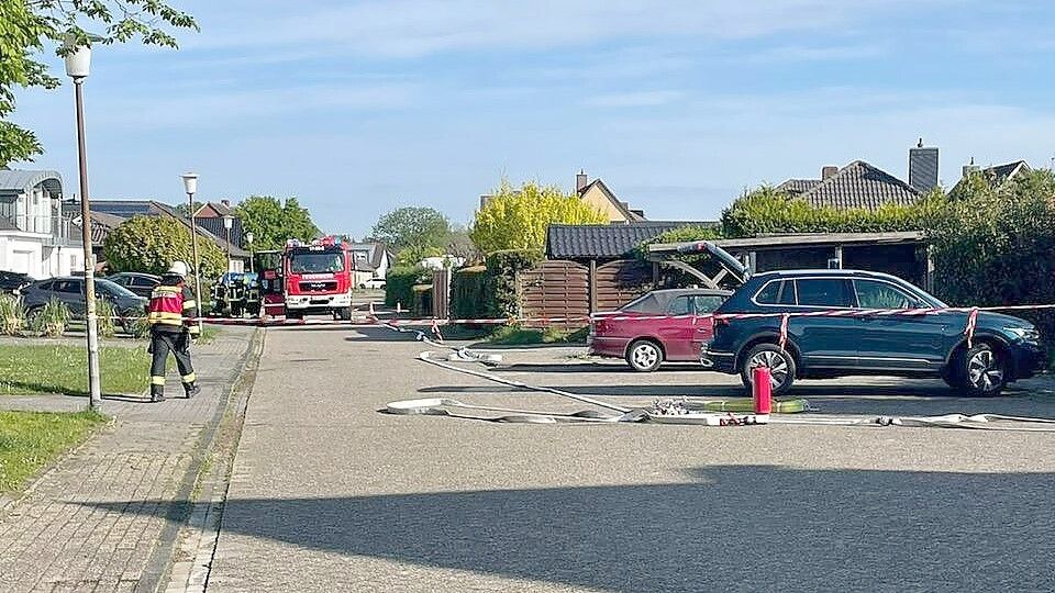 In Hinte wurde eine Hauptgasleitung beschädigt. Foto: Feuerwehr