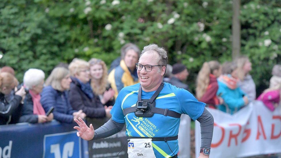 Fotograf Klaus Ortgies hat den Zieleinlauf von Dirk Hellmers festgehalten. Foto: Ortgies