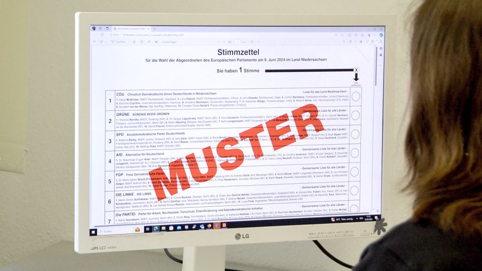 Bislang gibt es die Stimmzettel für die Europawahl nur als digitales Muster.Foto: Aiko Recke