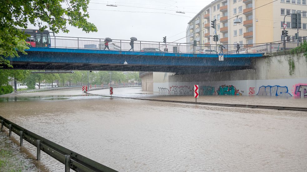 Im Saarland hat es schwere Regenfälle gegeben. Foto: dpa/Harald Tittel