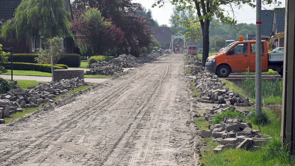 Die 470 Meter lange Wohnstraße „Zwischen beiden Wieken“ wird saniert. Foto: Gemeinde Großefehn