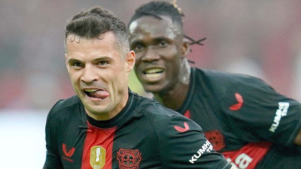 Granit Xhaka schoss Bayer Leverkusen zum Sieg im DFB-Pokalfinale. Foto: dpa/Uwe Anspach