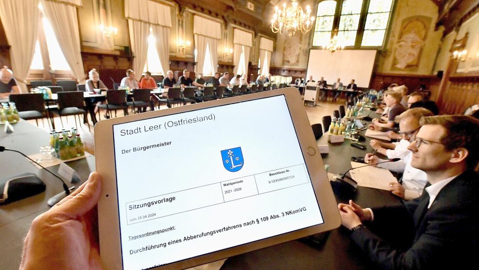 Der Leeraner Stadtrat wählte in der vergangenen Woche den Stadtbaurat Rainer Kleylein-Klein ab. Foto: Ortgies/Archiv