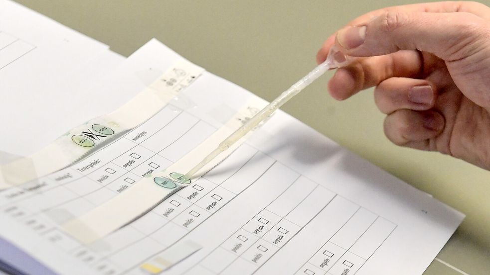 Die Testergebnisse wurden protokolliert. Foto: Ortgies