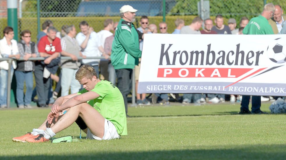 Nach dem verlorenen Finale 2015 gegen Haselünne herrschte natürlich Enttäuschung bei den Firrelern (Foto Ex-Spieler Marcel Saathoff). Archivfoto: Ortgies