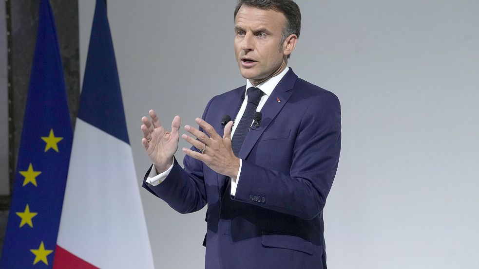 Präsident Emmanuel Macron wendete sich am Mittwoch an sein Land, nachdem er nach der Europawahl-Niederlage seiner Partei gegen die Rechtsextremen Neuwahlen ausgerufen hat. Foto: dpa/Michel Euler