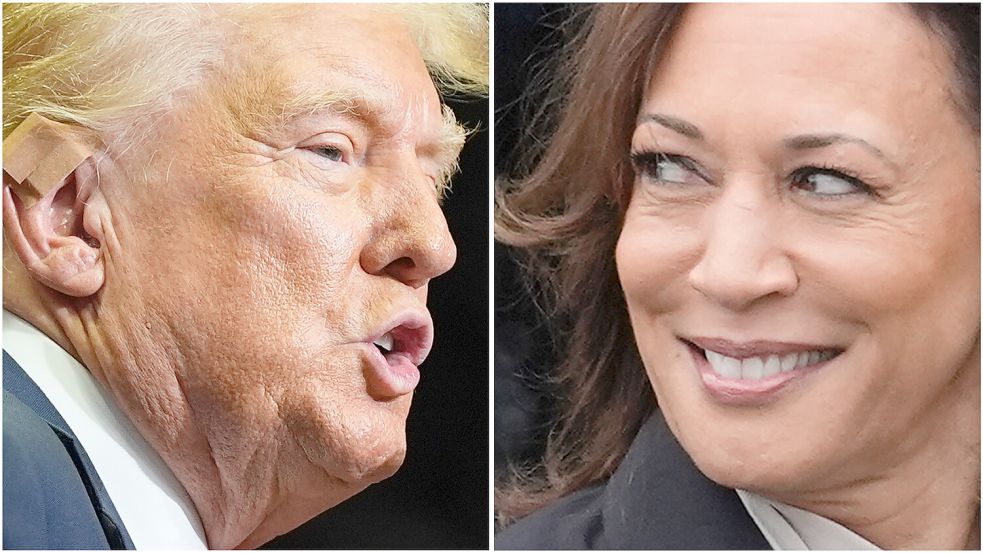 Das Rennen zwischen Trump und Kamala Harris ist kaum eröffnet, schon fangen die Tiefschläge an. Foto: picture alliance/dpa/AP | Evan Vucci / AP | Alex Brandon