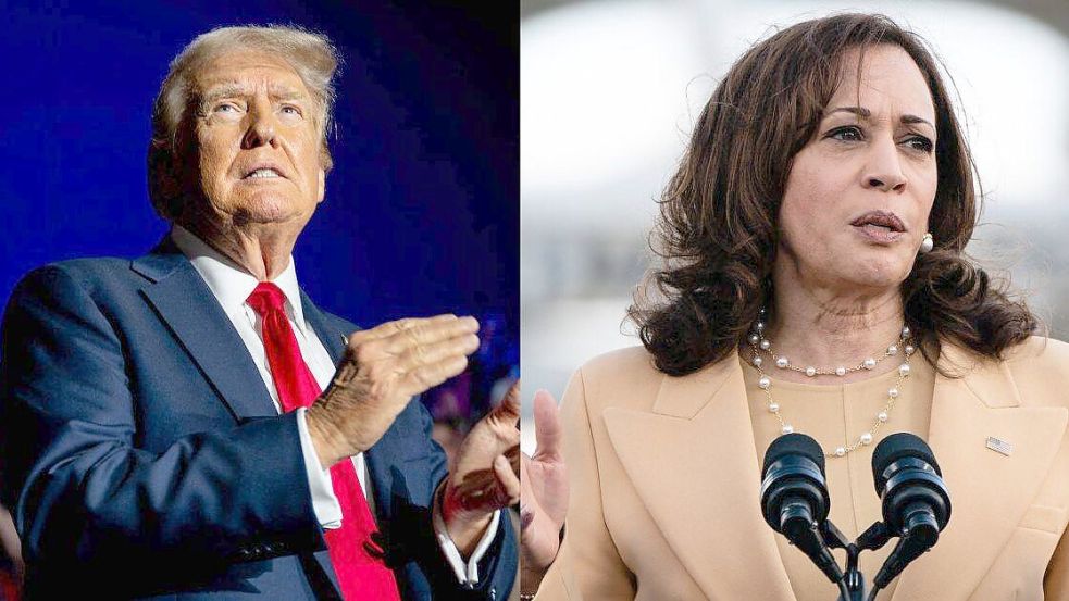 Wer entscheidet das Rennen ums Weiße Haus für sich? Allan Lichtman gibt seine Prognose zu Donald Trump (l.) und Kamala Harris ab. Foto: IMAGO/ZUMA Press Wire