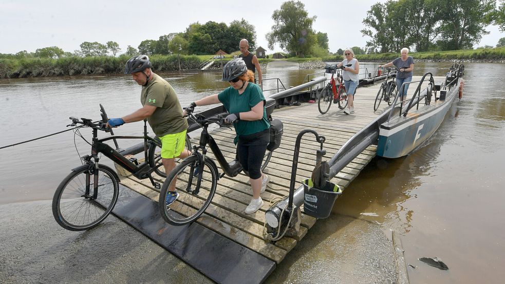 Vor allem Radfahrer nutzen die Pünte auf ihren Touren. Foto: Ortgies