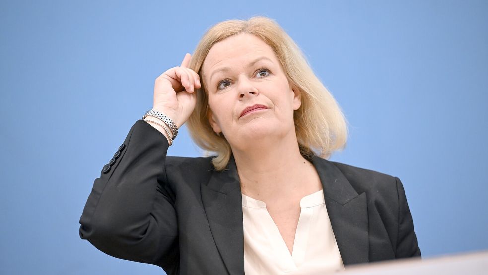 Innere Sicherheit als Gameshow: Bundesinnenministerin Nancy Faeser (SPD) Foto: dpa/Britta Pedersen