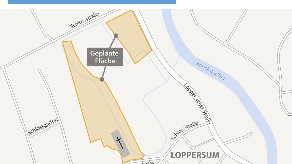 Das Demenzzentrum soll direkt in Loppersum entstehen, zwischen der Kirche und dem Fresenhaus. Grafik: Archiv