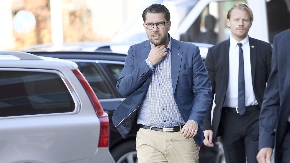 Jimmie Åkessons hält die Geschicke innerhalb der Partei der Schwedendemokraten seit mehreren Jahren fest in der Hand. Foto: dpa/Henrik Montgomery