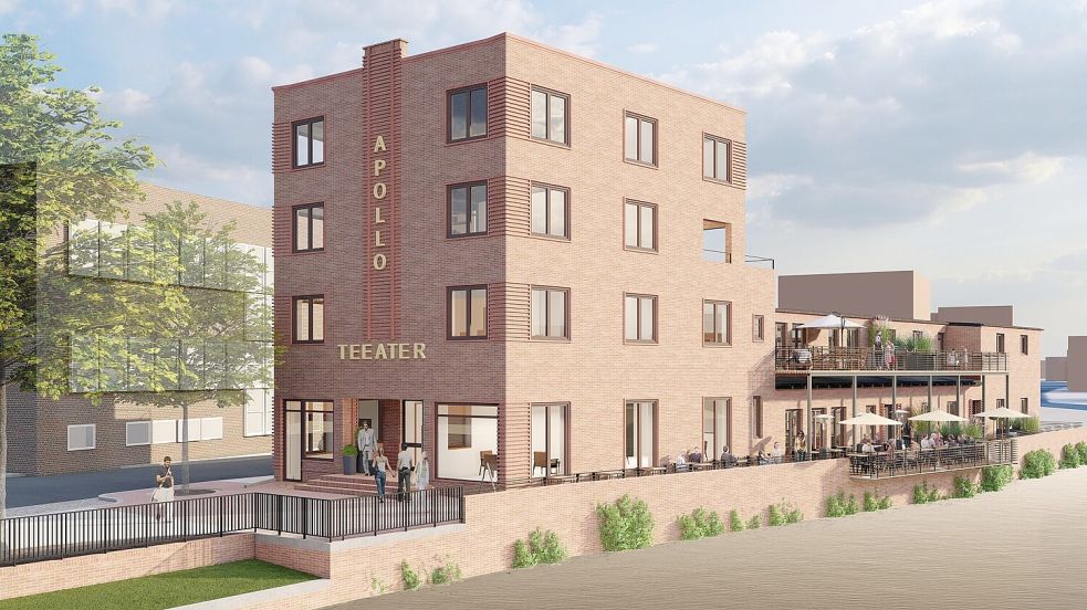Die Planung von September 2022: vierstöckig vorne und Balkone an den Studentenwohnungen hinten. Entwurf: awp