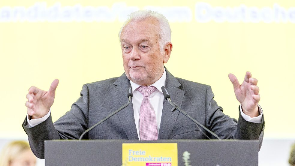 Wirtschaft, Migration, Meinungsfreiheit: Top-Themen für Wolfgang Kubicki im Bundestagswahlkampf - hier auf der Delegiertenversammlung der FDP in den Neumünsteraner Holstenhallen Foto: dpa