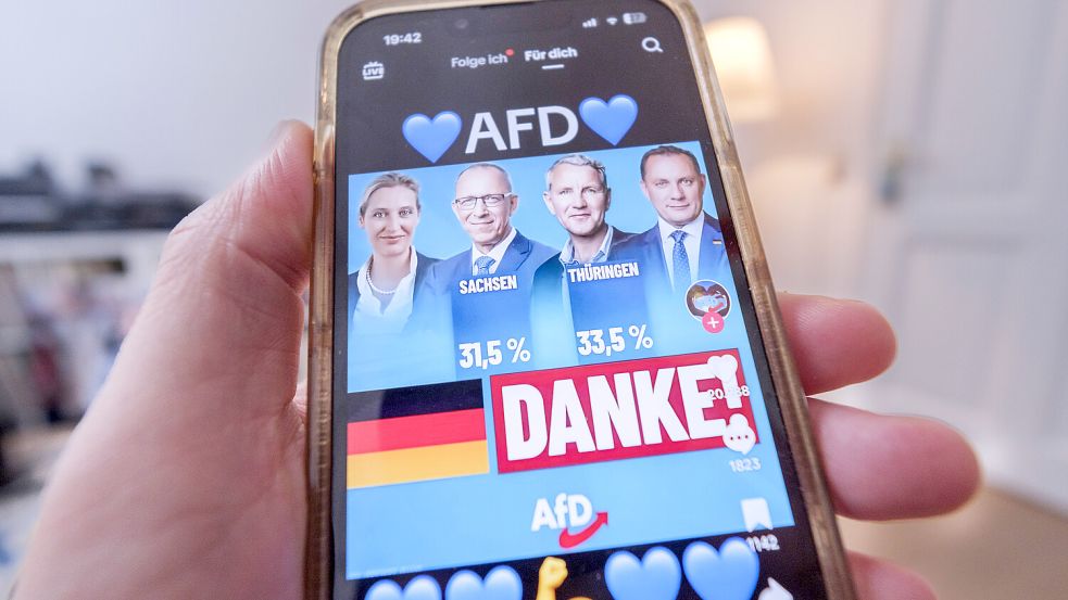 Die AfD ist bei den Landtagswahlen in Ostdeutschland auf der Social-Media-Plattform TikTok aktiv. Foto: IMAGO/Guido Schiefer