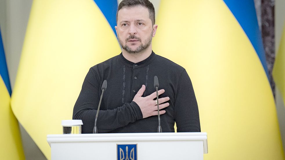 Der ukrainische Präsident Selenskyj setzt auf Nationalismus. Dagegen regt sich Widerstand. Foto: dpa/Ukraine Presidency