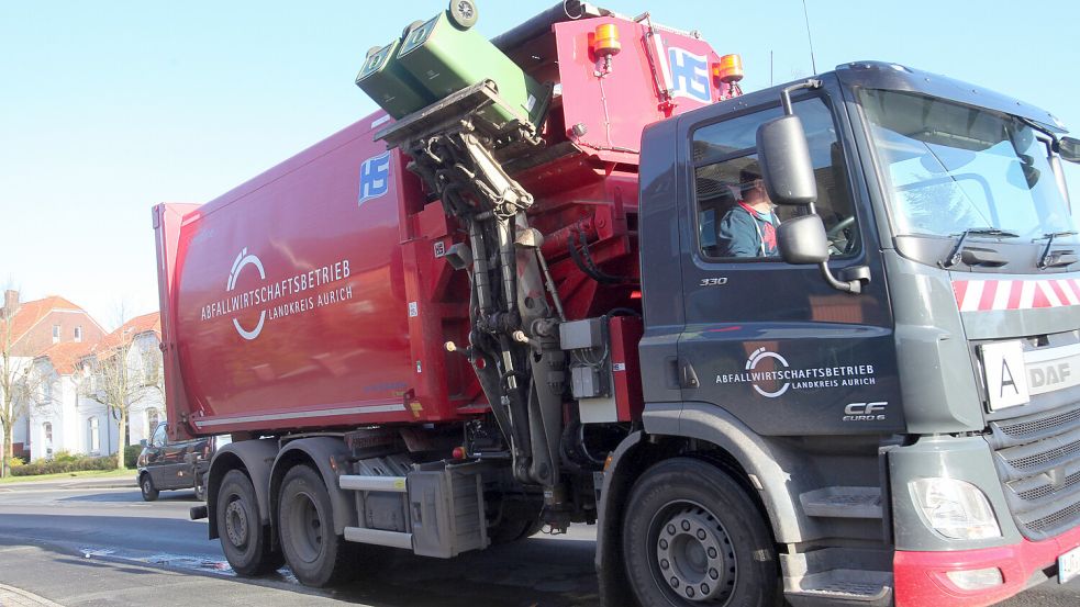 Ein Müllfahrzeug des Landkreises Aurich.Foto: Romuald Banik
