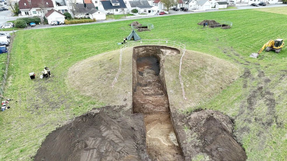 Archäologen haben dem Myklebust-Grabhügel im norwegischen Nordfjordeid einen Besuch abgestattet. Foto: Universität Bergen