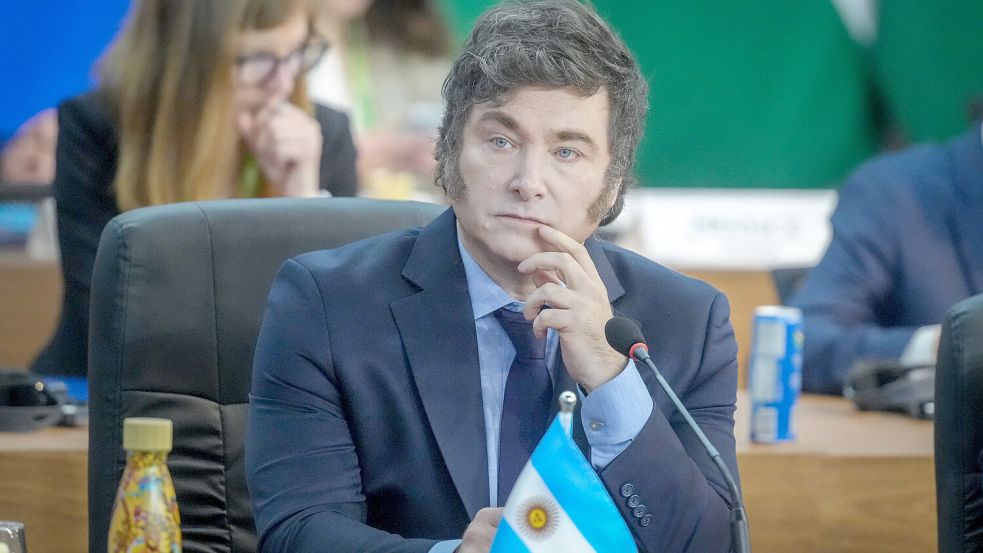 Javier Milei, Präsident von Argentinien, biem G20-Gipfel in Argentinien. Foto: dpa/Kay Nietfeld