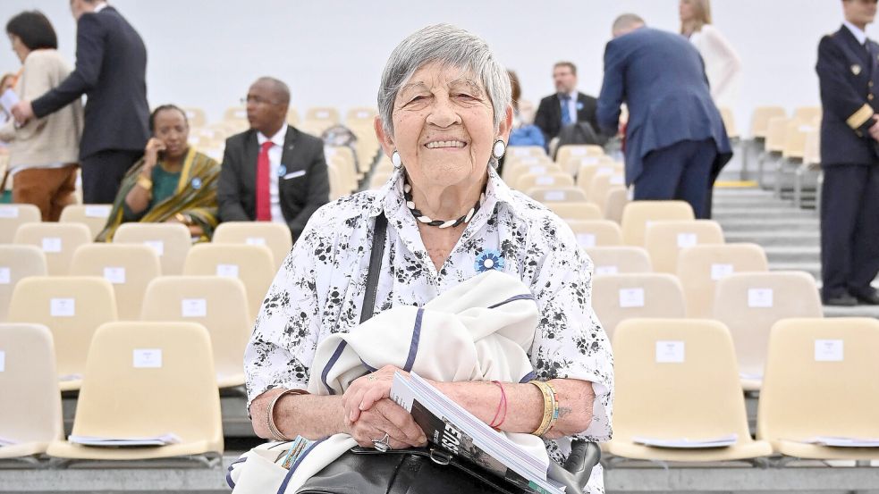 Ginette Kolinka,wurde am 4. Februar 1925 in Paris geboren. Sie überlebte den Holocaust im Konzentrationslager Auschwitz. Foto: IMAGO/ Thomas Stevens