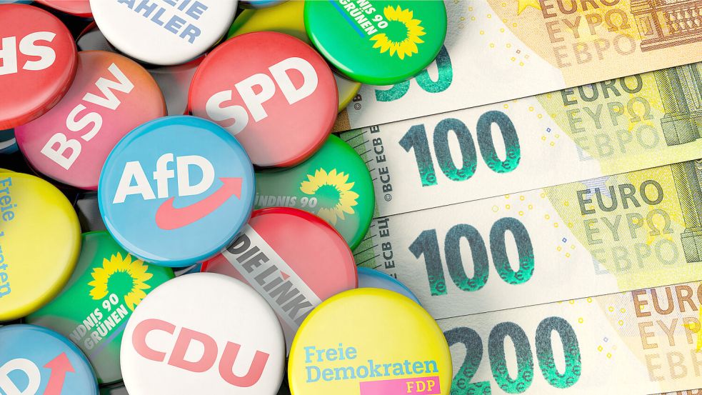 Umstrittene Finanzierung: In Deutschland gibt es bislang keine Obergrenze für Parteispenden. Foto: IMAGO/IlluPics