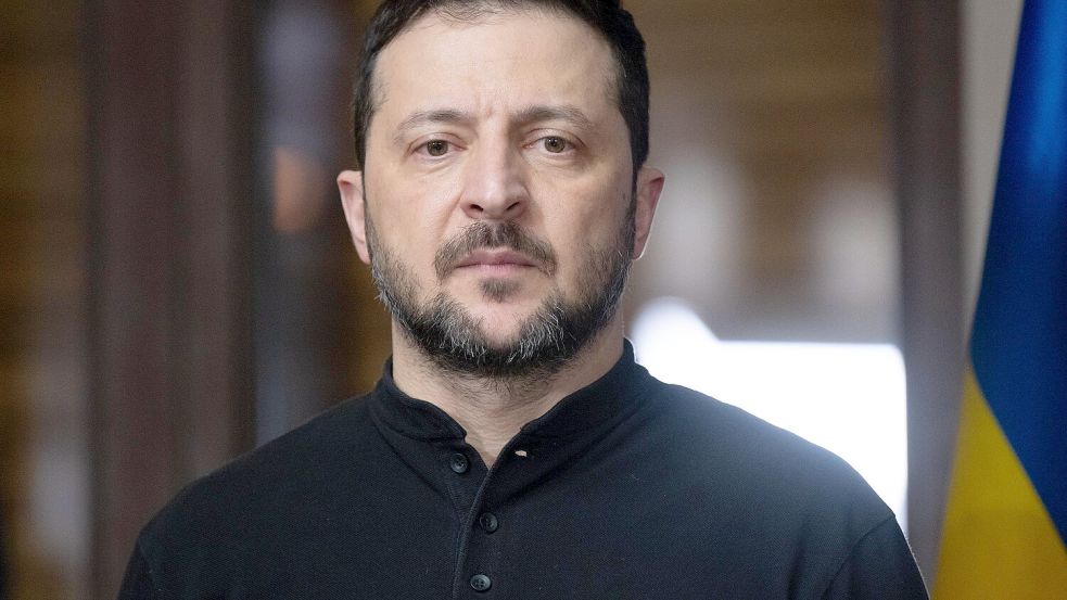 Der ukrainische Präsident Wolodymyr Selenskyj knüpft seine persönliche Zukunft an die Erreichung bestimmter Ziele. Foto: Sven Hoppe/dpa