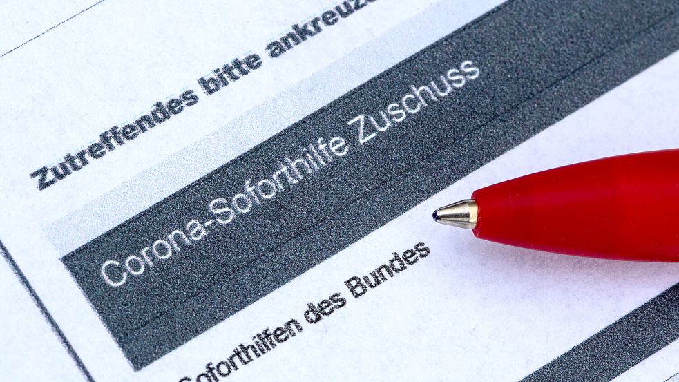 Ein Stift liegt auf einem Antrag für den Corona-Soforthilfe-Zuschuss. Foto: Michael/dpa