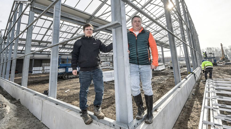 Täglich auf der Baustelle: Juniorchef Jan-Philipp Ostmann und Store-Manager Christoph Himmelbauer. Foto: Ortgies
